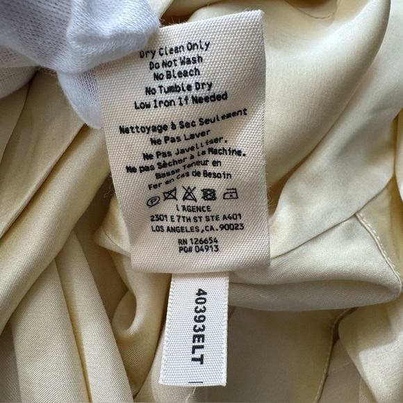 NWT L’AGENCE Alaia Women's Ivory/Cream Tie-Front Button Down Blouse Size:M - Picture 5 of 7